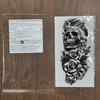 1 Blatt Temporäre Skelett-Tattoos für Damen Herren Fake Death Totenkopf Blume Tattoo Aufkleber Körperkunst Zeichnung Arm Unterarm Taille Rücken