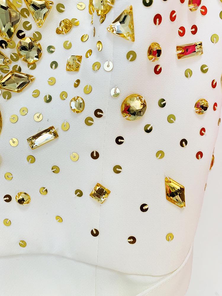 2026 Glamour Star Frühling/Sommer V-Ausschnitt Pailletten Perlen Jumpsuit