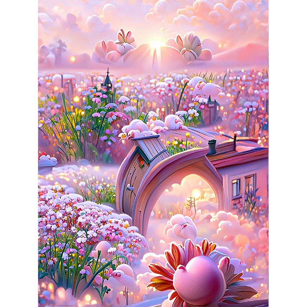 Domek z grzybami 5D DIY diamentowe malowanie w pełni z okrągłych wierteł diamentowe dżetów malowanie haft krzyżykowy rzemiosło artystyczne do dekoracji wnętrz