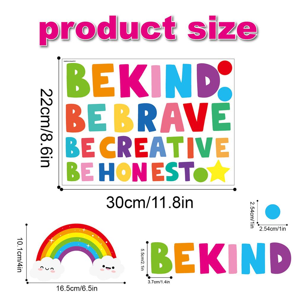 Colorful Inspirational Wall Stickers Letters Slogan Children's Room Kindergarten Decoration Cartoon Pvc Self-adhesive Letters Wall Stickers