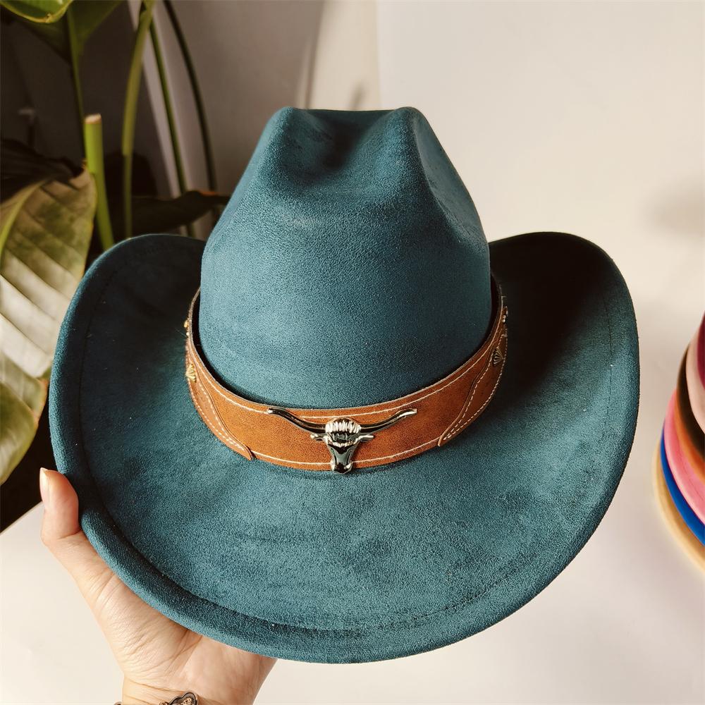 Sombreros de Cowboy Personalizados para mujer sombrero de cowboy retro hombres Sombrero de Mezclilla Estilo Cattleman Unisex Sombrero de Ante Ranchero para Hombre sombrero hombre
