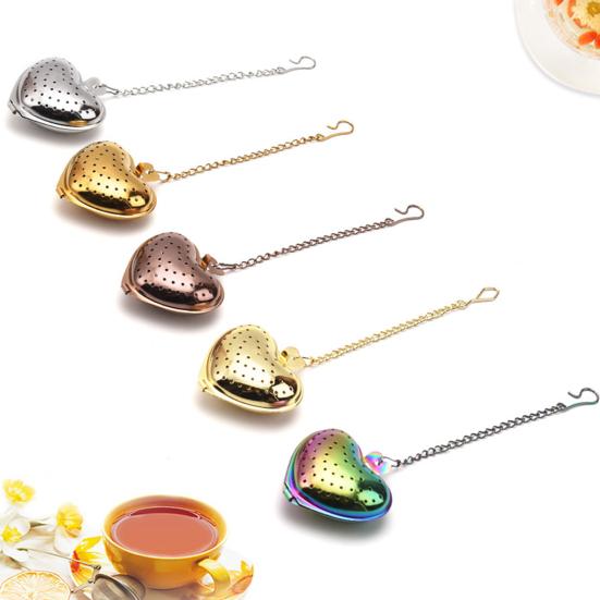 Tea Strainer Heart Shape Rust-free 304 Stainless Steel Rapid-penetration Tea Infuser for Mug