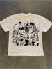 Unisexs Band Pattern Printed Tshirt Spring And Summer Short Sleeves Featuring Retro Anime Rock Music Design