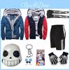 Undertale Sans Halloween Costume Includes Hoodie Shorts Mask Gloves Socks Keychain**