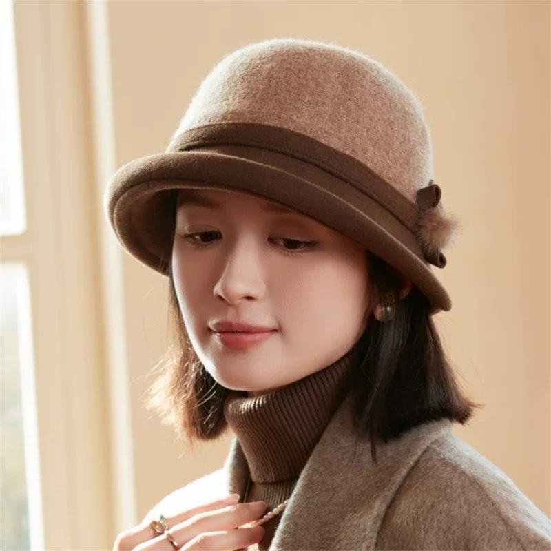 

Рыбацкая шляпа женская осень-зима корейская версия теплая британская ретро шляпа-тазик повседневная универсальная элегантная маленькая шляпа шляпа для мам One size (50-60cm) хаки