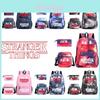 Stylish Stranger Things Canvas Backpack Set Includes Shoulder Bag And Pencil Case Perfect For Casual Travel