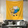 Adventure Time Anime Wall Tapestry Aesthetic Wall Hanging Printed Fabric Blanket Decorative Tapestries for Bedroom Living Room Home Decor