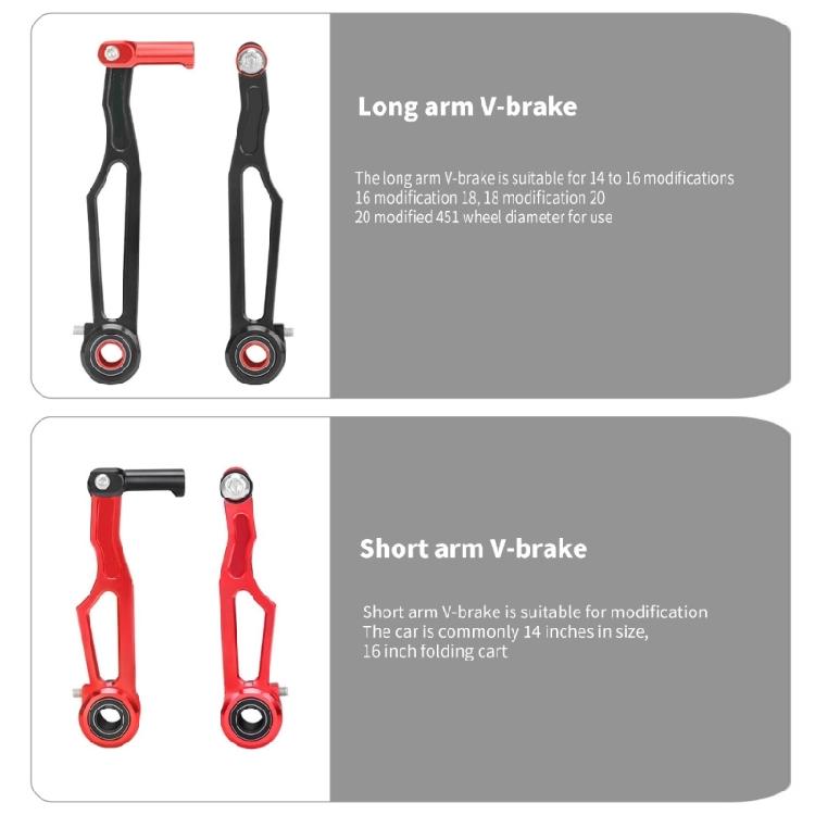 Folding Bike V Brake Caliper Light Weight Aluminum Alloy V Brake Caliper Short/Long Arm V Brake Clamp Cycling Accessory
