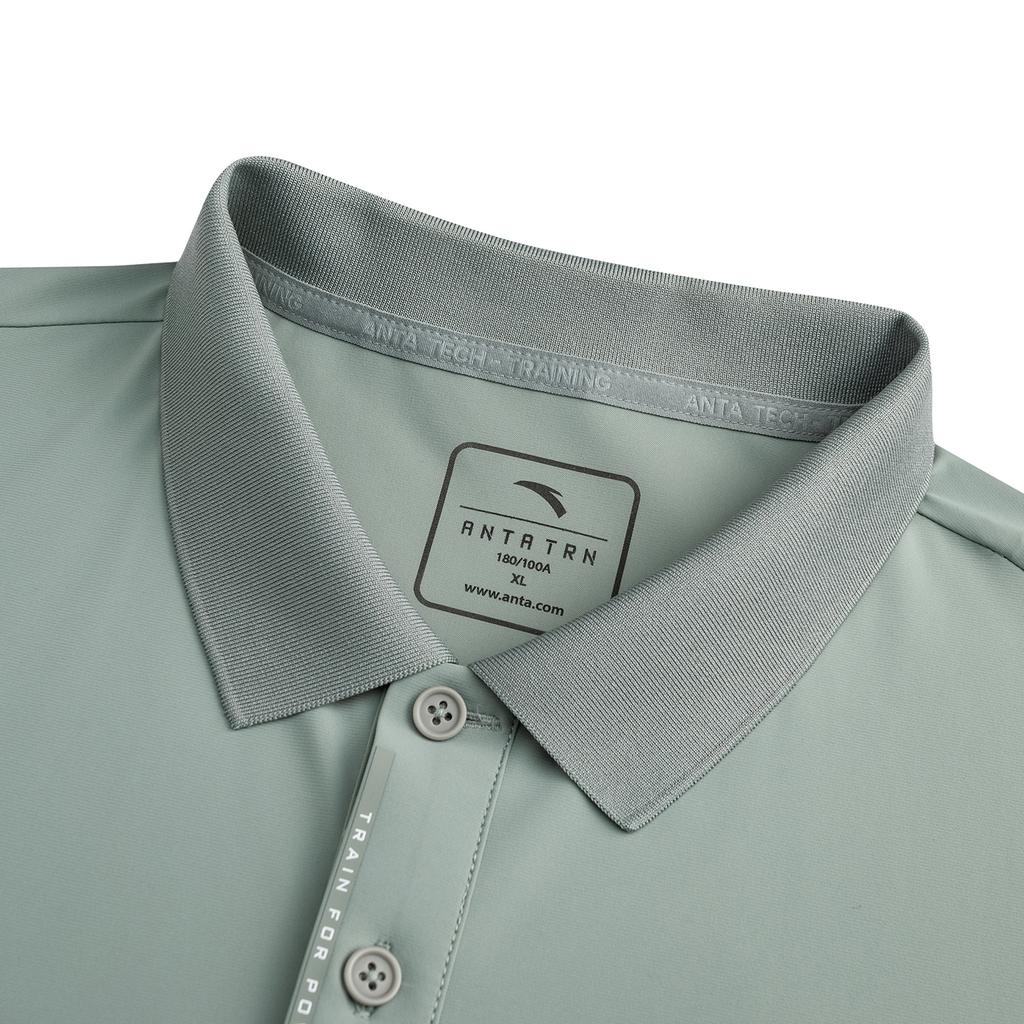 Anta Training Short Sleeve Polo Shirt Summer 2026 Men Tops Granite-Gray 952627120-2