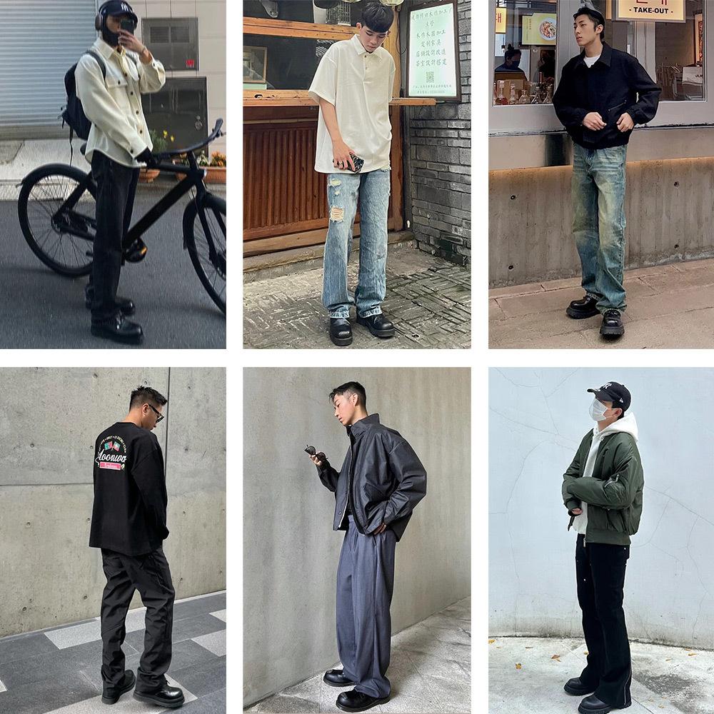 Black high-end Mickey Derby shoes men's platform heightening casual leather shoes spring breathable big head retro trendy shoes