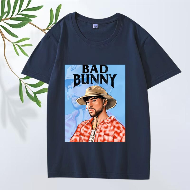 Bad Bunny Módní Klasické Grafické Tričko Muži Ženy Nadměrné 100% Bavlna Streetwear Cool Krátký Rukáv Letní Potisk Unisex Topy