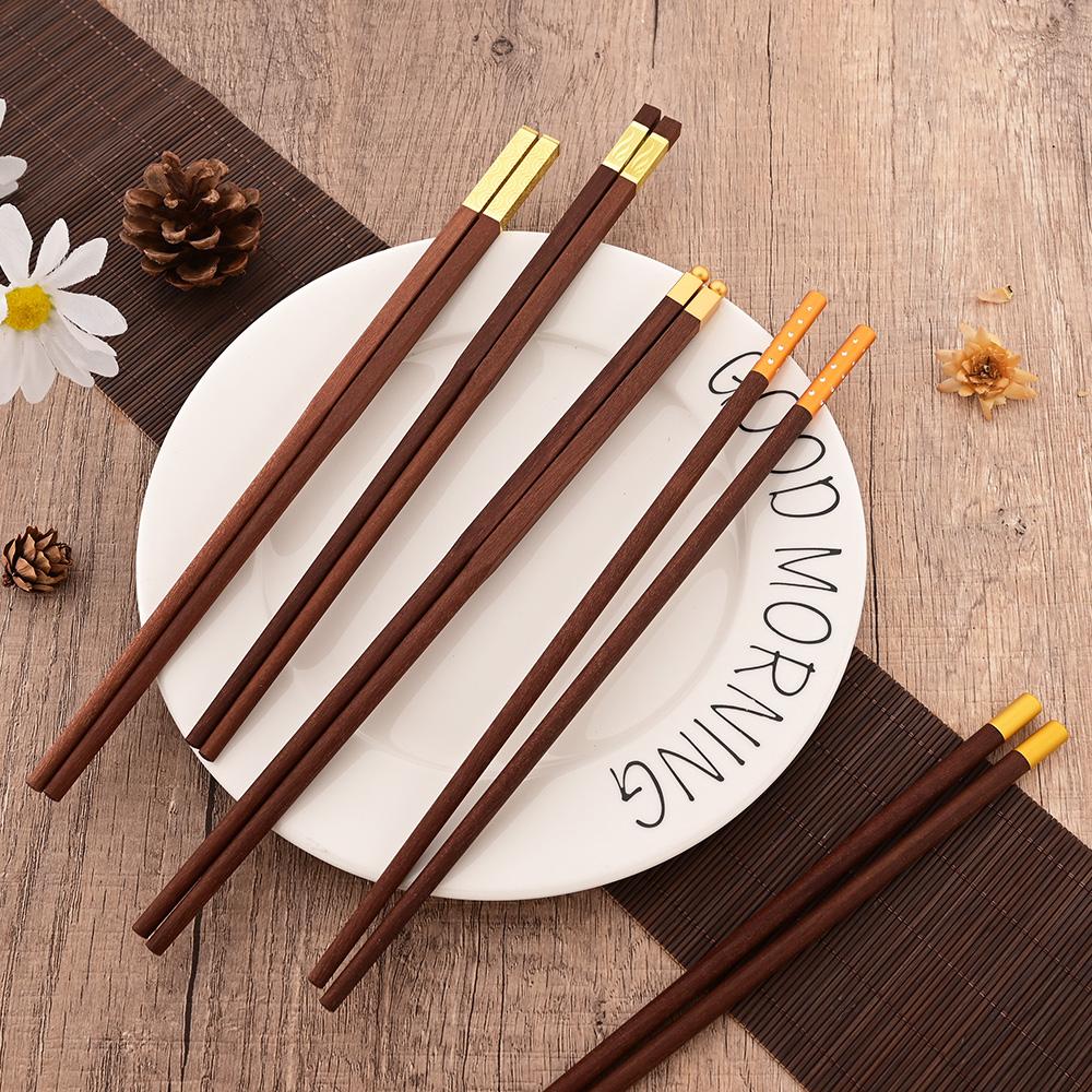 Natural Red Sandalwoo Chopsticks 5/6/8/10 Pairs Reusable Chopsticks Tableware Traditional Retro Handmade Natural Gift