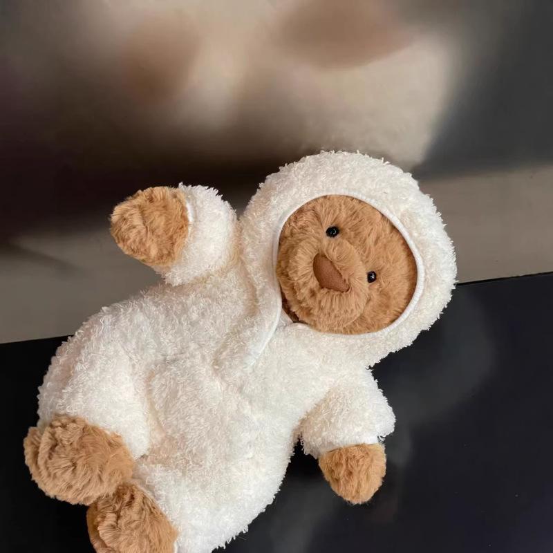 Cartoon Bodysuit Bathrobe Little Bear Light Brown Cute Stuffed Doll Soft And Comfortable Toys Outfit Change Doll Periphery Gifts