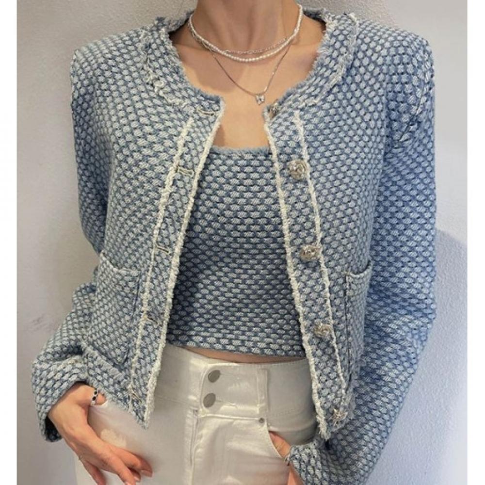 Rellawear Womens Inner   Jacket Two Piece Set Blue Ryfw29