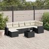 VidaXL Garden Lounge Set 8 Pcs with Cushions Black Braided Resin 3219276