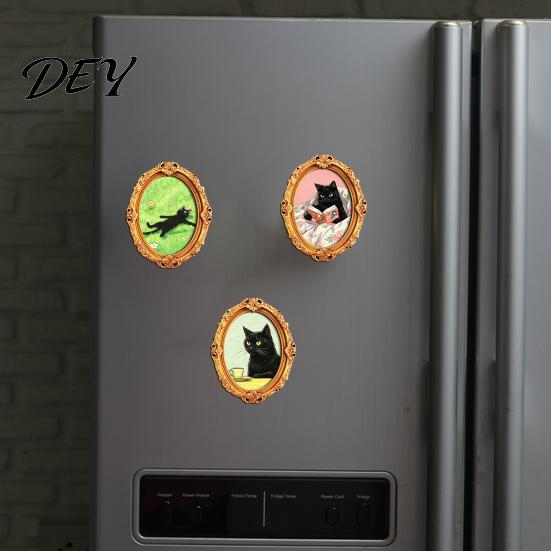 Metal Cabinets Decorative Magnets 1/6Pcs Halloween Retro Frame Refrigerator Magnet, Wooden Carved Magnet Decor Fridge for Home Office Cabinet
