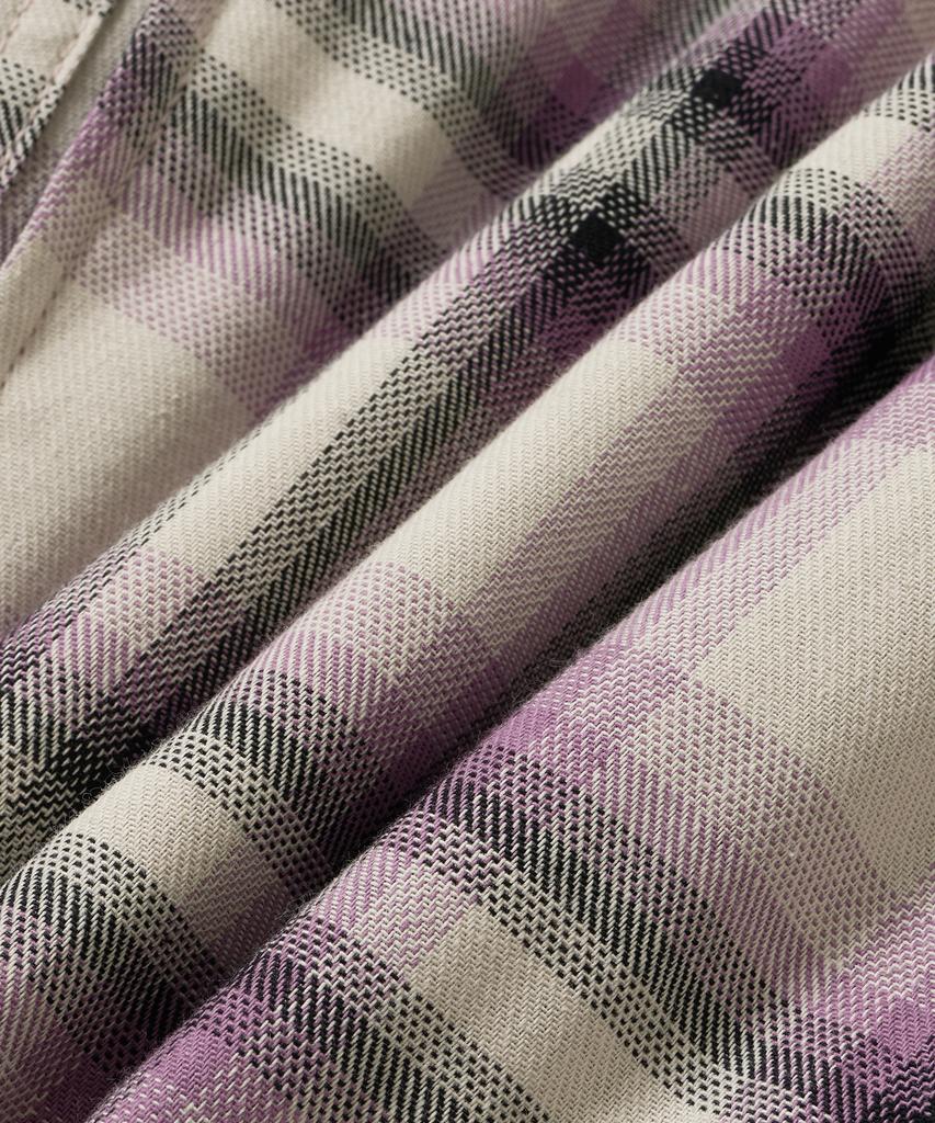 Annot Washed Check Zip-Up Jacket Purple