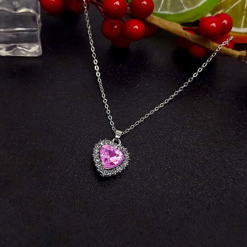 Exquisite Luxury OL Rhinestone Crystal Heart Pendants Necklaces for Women Party Jewelry Gifts