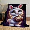 1PC rabbit ornamentOutdoor Flannel Blanket - Soft Plush Decor for Picnics, camping, Bedroom, Playroom, Office, or Lunch Break 1315A