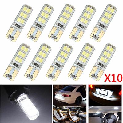 10X Xenon Weiß T10 W5W 12-SMD 2835 LED Canbus Fehlerfrei Silikon Glühbirnen Kit