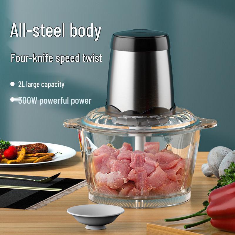 Electric Meat Grinder & Food Processor: Multi-Functional Chopper for Meat, Vegetables, Dumplings, Garlic, and More. Perfect for Home Use.