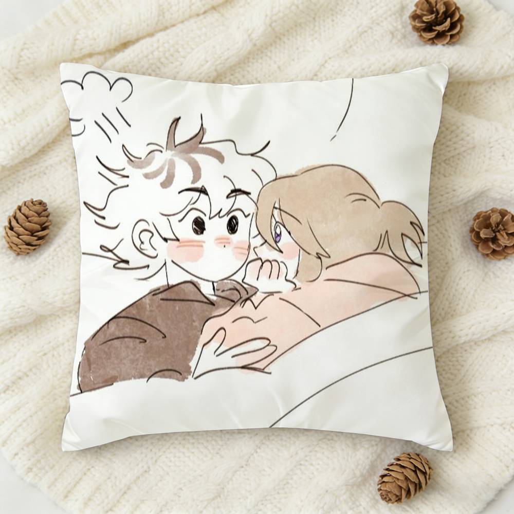 CCherry Crush Anime Doublesided Printed Square Decorative Cushion Cover for Sofa Living Room Home Decor