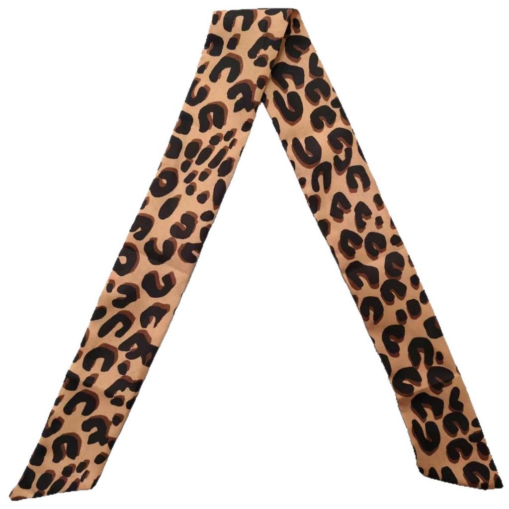 Leopard Print Silk Scarf: Versatile Hair Accessory & Neckerchief