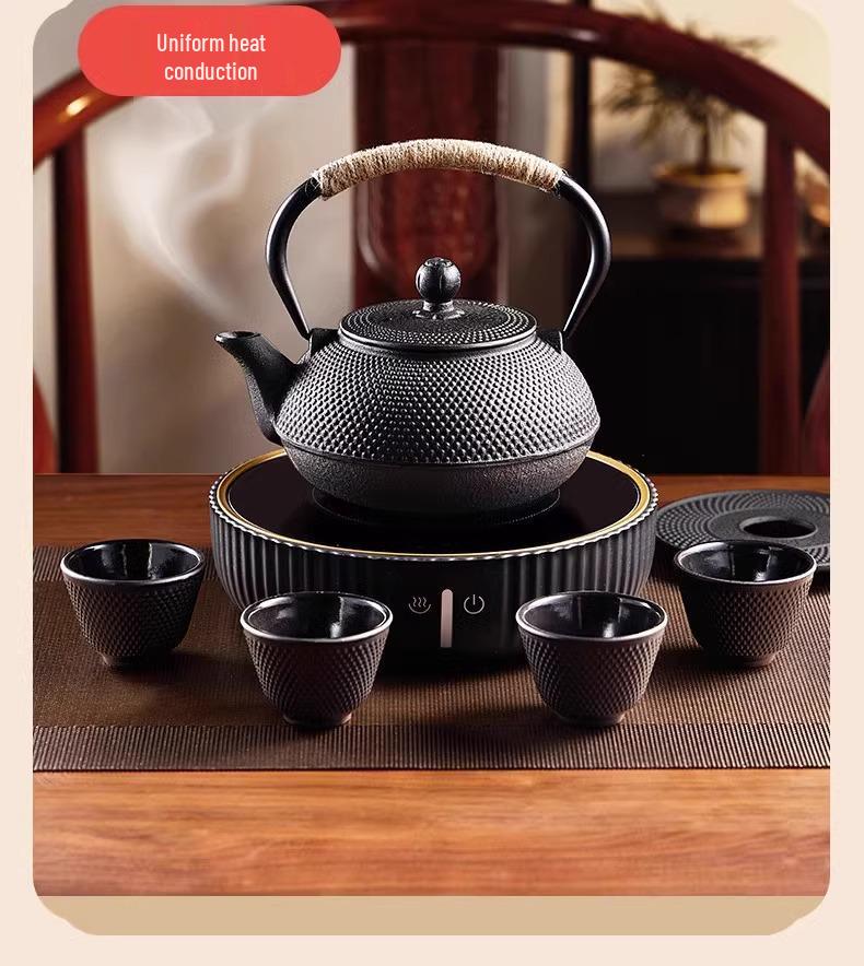 Handmade Uncoated Cast Iron Japanese Tea Pot - Retro Style Hearth Kettle for Brewing and Boiling Water