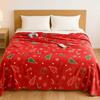 Thickened Christmas Flannel Blanket Fluffy Throw Aircon Blanket Xmas Sofa Blanket  Happy New Year