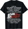 Grumpy Veteran Old Man American Flag Soldier Proud Veteran Funny T-Shirt