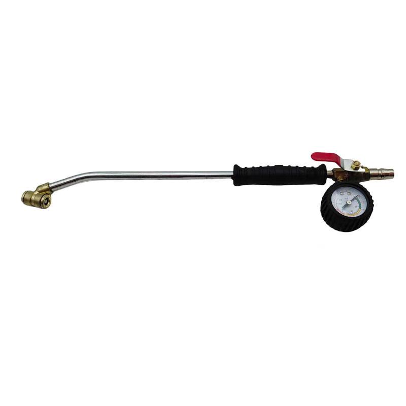 Lükūn Dual-Head Tire Inflator Rod with Pressure Gauge