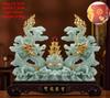 Double Dragon Treasure Bowl Fortune Qinglong Ornaments Living Room Office Decor Business Gifts