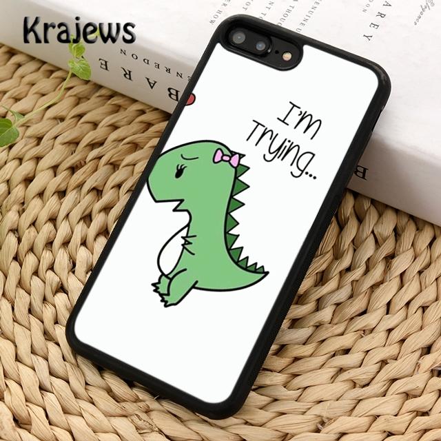 Krajews Cute Baby Dinosaur Soft Phone Case Cover For IPhone 18 17 Air 16 15 14 plus 11 12 13 pro max coque Shell Fundas