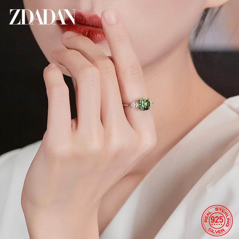 925 Sterling Silver Emerald Ring for Women Wedding Jewelry