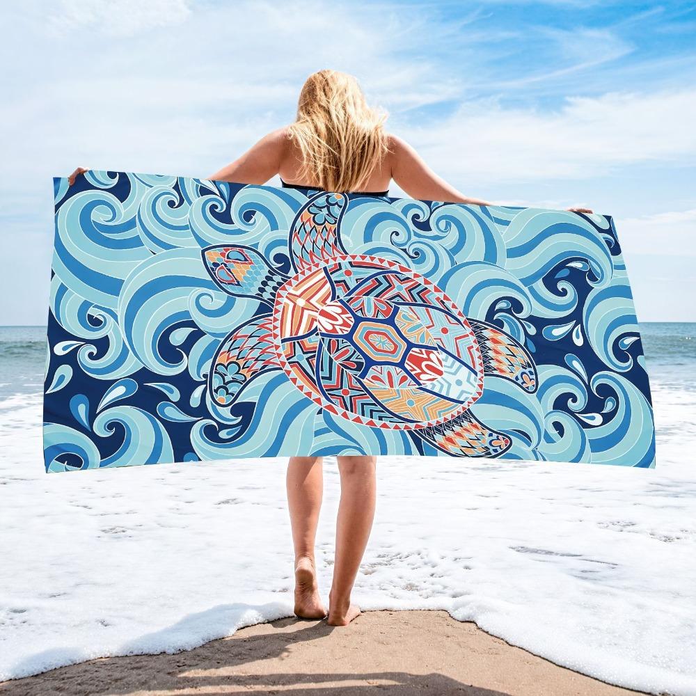 Active Beach Towel 70 * 140 Collection, Microfiber Printed Beach Towel, Absorbent Towel 70 * 140cm 230g