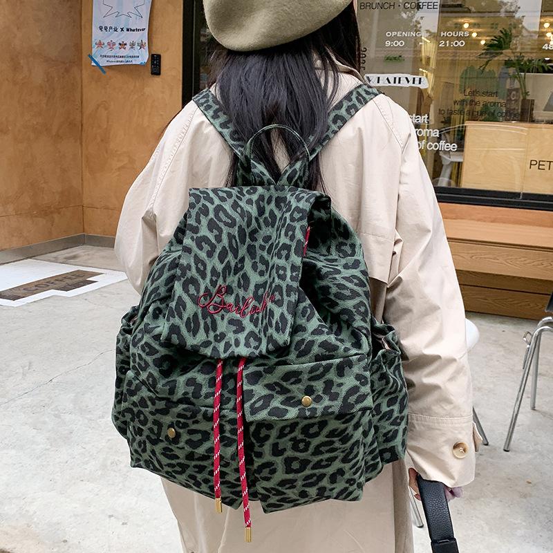 Sac à dos1011 nouveau sac à dos en toile imprimé léopard grande capacité sac de ville pour femme style décontracté sac à dos décontracté sens de la mode