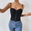 American-Style Sexy Sling Vest Inner Match Outwear Corset Silm Slimming and Short Lace Lace Fishbone Waist Girdle Tops