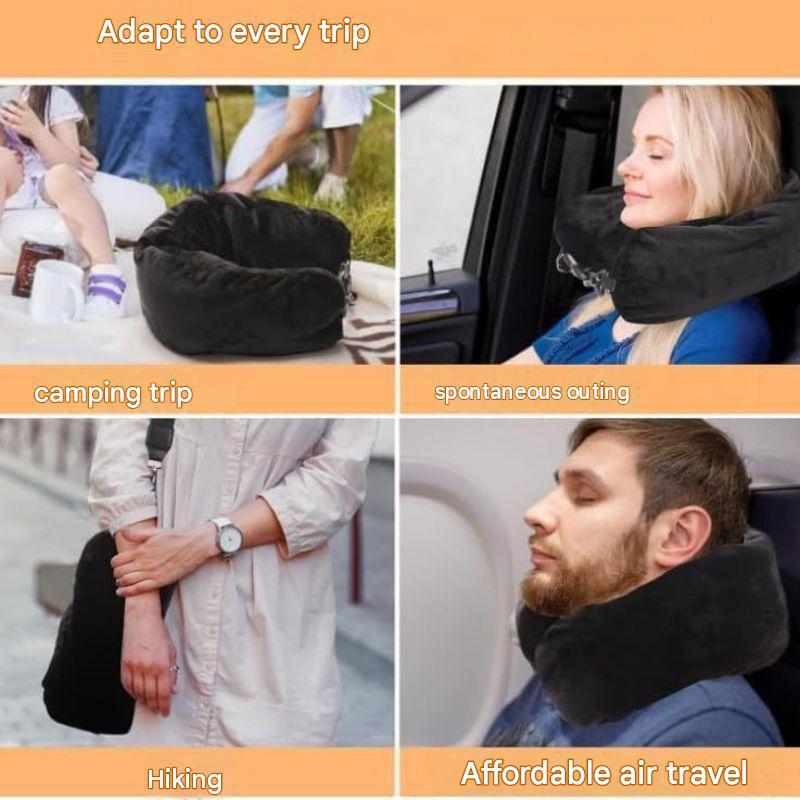 U Shaped Travel Pillow Stuffable Clothes Soft Plush Neck Pillow Multifunctional Luggage Storage Case For Plane Car Office Rest