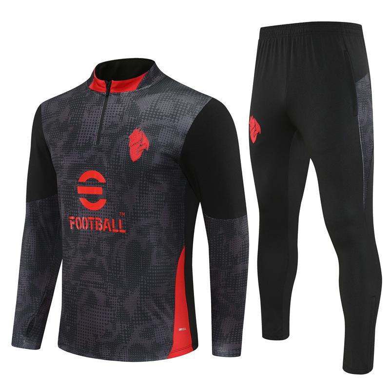 Half Zip Embroidered Football Training Suit Set Arsenal Barcelona Real Madrid Camouflage Football Suit S
