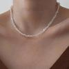 Collana girocollo con perline irregolari in cristallo di vetro multi-taglio per donna, trasparente, vintage, coreana, con clavicola, gioiello da collo