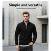 Men's Quarter Zip Pullover Sweater - Solid Color Long Sleeve Casual Top Slim Fit Half Zip Sweatshirt for Autumn & Winter Outwear