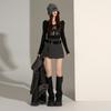 Women's Retro Spicy Girl A-line Woolen Slit Skirt Pants with Belt - Autumn/Winter Anti-exposure Design