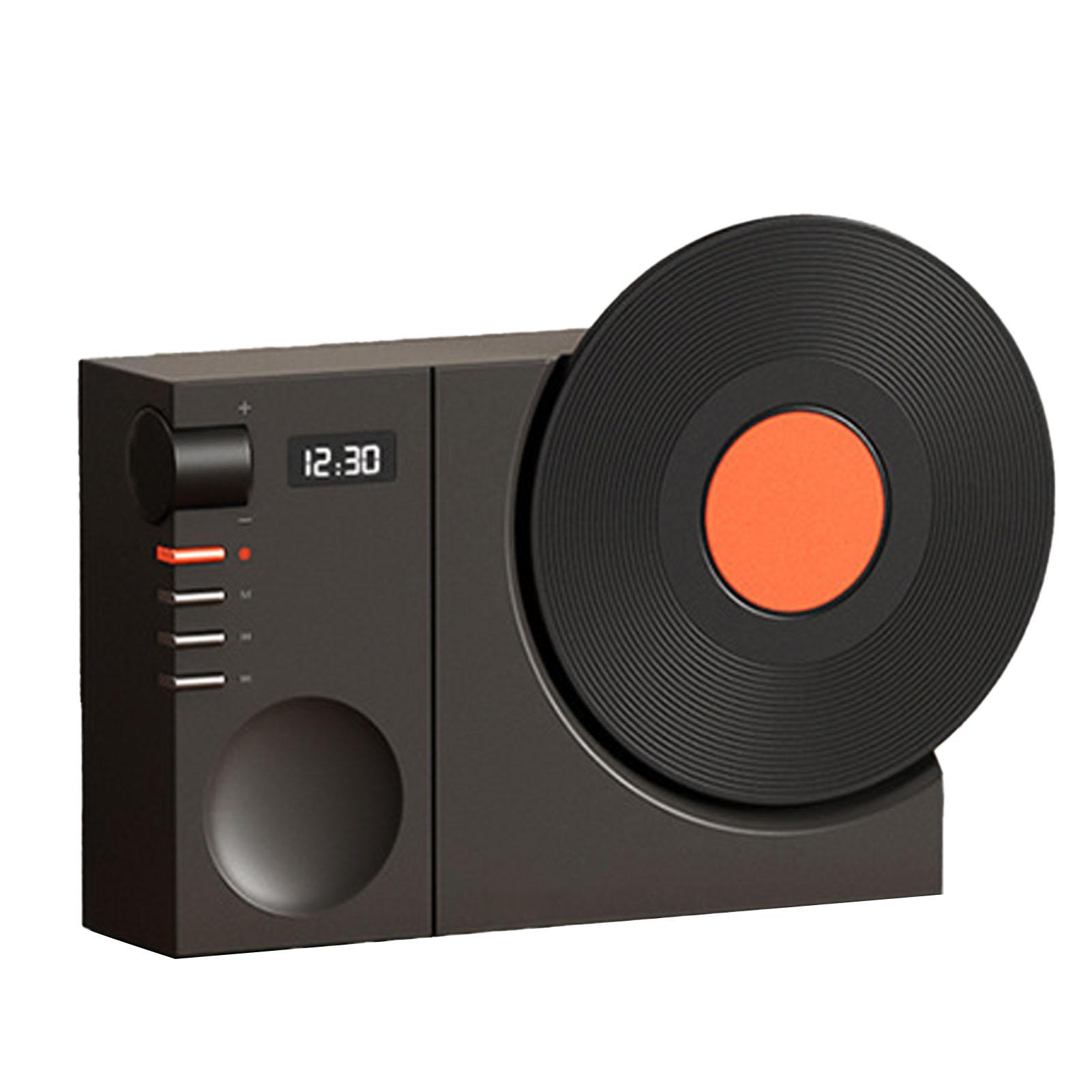 

Ретро проигрыватель пластинок BT динамик Беспроводной миниатюрный динамик Портативный настольный динамик Украшение с чёрный