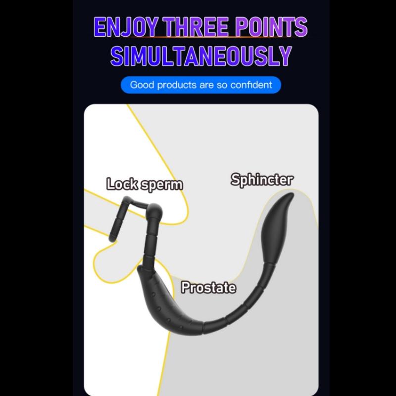 Vibrating Cock Ring Male Prostate Massager Anal Vibrator Remote Control Taint Stimulator Butt Plug Adult Sex Toy for Men