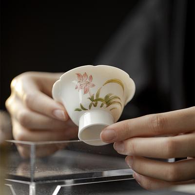 Handmade Ceramic Teacups Floral Porcelain Tea Bowls Retro Twa Cup Chinese Kung Fu Teacup Household Teaware Drinkware Master Cup