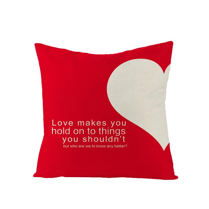 Polyester Pillowcase Valentine's Day Letter Print Sofa Pillowcase Home Ins Nordic Style