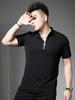 European Goods 2025 Summer New Men's Polo Shirt Fashion Brand Stand Collar Short sleeve T-shirt Solid Bottoming Shirt Men's Top
