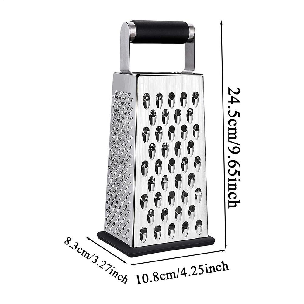 Cheese Grater Four-Sided Non-Slip Handle Kitchen Gadgets Cheese Shredder Food Grater for Fine Medium Coarse Slicing Vegetable