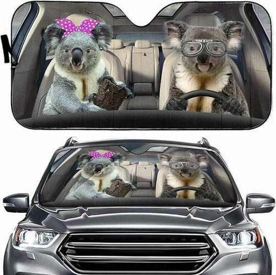 Parasole Auto Personalizzato Stampato UV con Divertente Design in Foglio di Alluminio