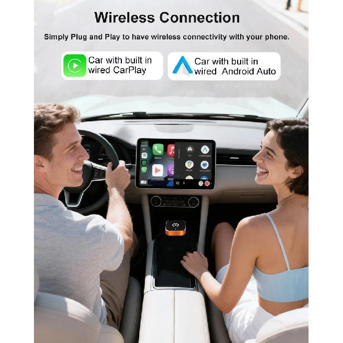 2026 Newest FLIXIVI CarPlay Adapter&Android Auto Adapter Plug and Play for VW Toyota Nissan Ford Benz for Apple & Android Phone